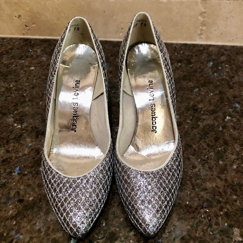 Vintage Jacques Levine Silver Heels
